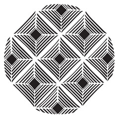 Repeating angular stripes mandala vector design and illustration
