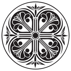 A straight edge symmetrical design of mandala vector design and illustration