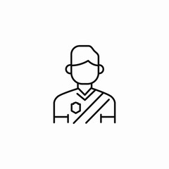 male soccer player icon sign vector
