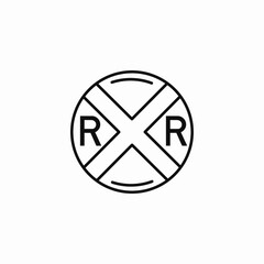 railroad cross icon sign vector