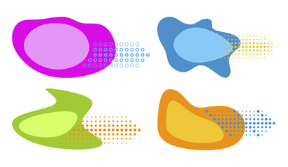 Naklejka premium Freeform combination with copy space and halftone arrows.