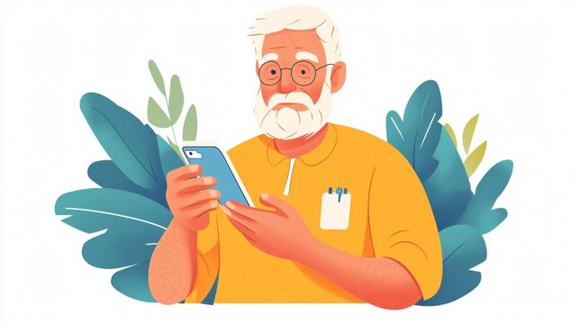 An elderly man with a glucose monitor, symbolizing National Diabetes Awareness Month and the importance of diabetes management. - Powered by Adobe