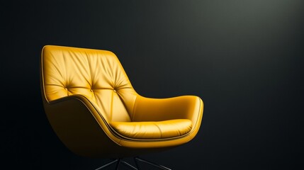Contemporary yellow chair in a minimalist setting