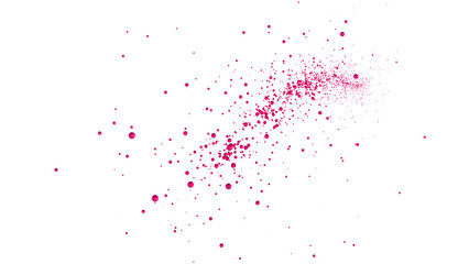 赤いガラスの球体が粒子のように散乱