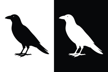 Crow Silhouette Vector Perfect for Logos and Graphics.
