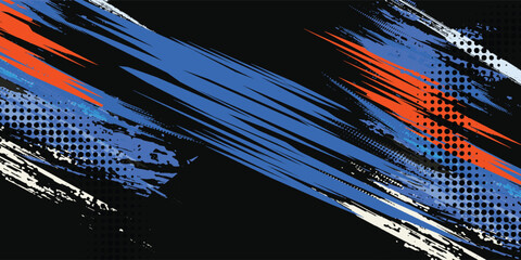 Minimal Abstract Blue Frame Grunge Sport Design In Dark Background
