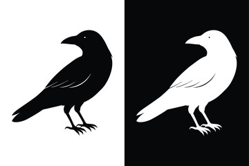 Crow Silhouette Vector Perfect for Logos and Graphics.