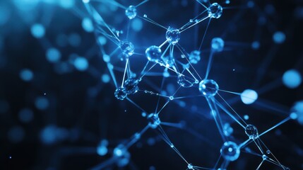 abstract blue molecular structure network