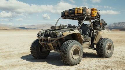 Rugged ATV in Extreme Desert Landscape