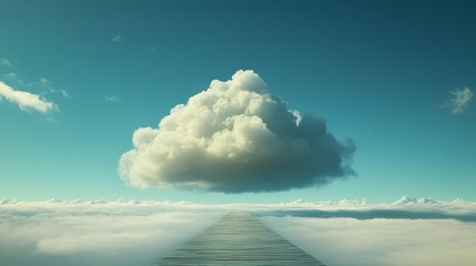 Cloud computing technology concept aerial view digital innovation serene environment visual metaphor