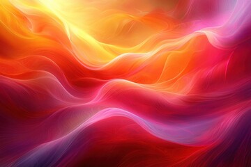 Obraz premium Abstract waves of vibrant colors flowing harmoniously in a dreamy landscape