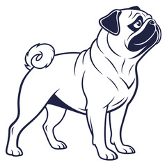 set of dogs and pug with bow tie vector illustration of cartoon dog