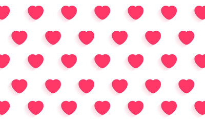 A simple pattern featuring light pink hearts outlined on a white background. PNG