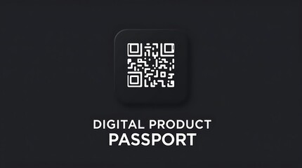Digital Product Passport with QR Code for Product Traceability and Secure Data Storage, digital identity, product authentication, supply chain transparency,  electronic circuit background.

