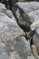 A huge break in the natural rock.