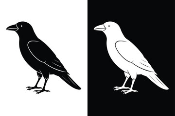 High-Quality Crow Bird Silhouette Vector for Designers.