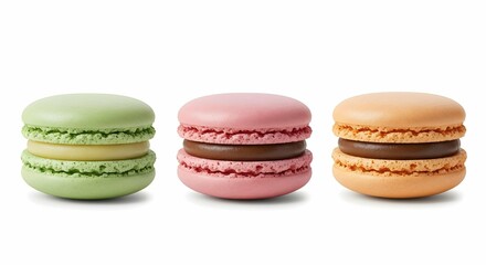 Fototapeta premium Colorful French Macarons with Cream Filling
