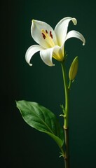 Obraz premium Delicate branch with intertwined lily stems and leaves, branch, delicate, leafy