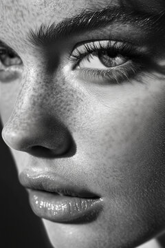Black and White Editorial Beauty Fashion Portrait of a Woman &ndash; Supermodel Photoshoot