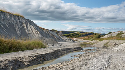 A waste heap gradually collapsing under the influe_001