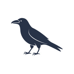 Stylized Crow Bird Vector Icon for Creative Projects.