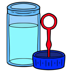 soap bubbles bottle illustration hand drawn isolated vector