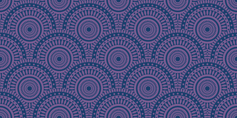 Repeat ethnic Easter circle pattern, seamless pattern  