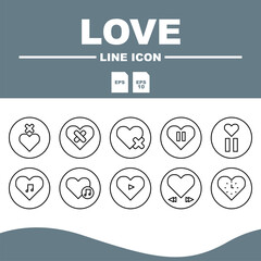 icon love set