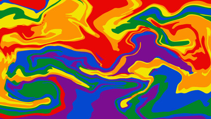 Fluid vector LGBT background for Pride Month. Stylized LGBT rainbow flag