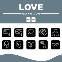 icon love set