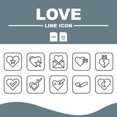 icon love set