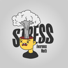 vector graphic of Stress Awareness Month ideal for National Stress Awareness Month celebration.
