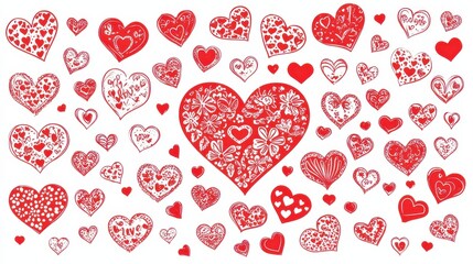 Decorative Red Hearts Pattern for Valentine's Day Celebrations