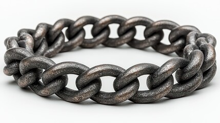 Obraz premium Rustic chain bracelet, studio shot, white background, accessory