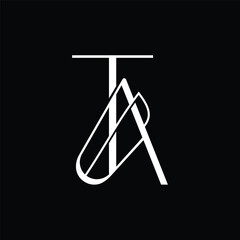 Initial letter TA logo design 
