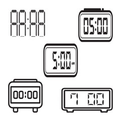 Digital clock, digital, clock, watch, time, alarm, technology, timer vector design icon symbol set 