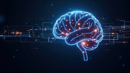 Fototapeta premium Exploring neurohacking and brain interface protection in modern technology and neuroscience applications