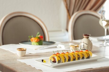 Indulge in fresh sushi delicacies made from premium ingredients in an intimate setting, perfect for...
