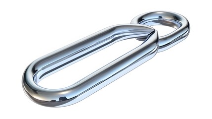 A shiny metal paperclip, clean white background, transparent isolate