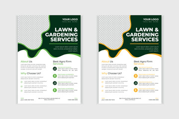 Lawn care social media post promotion template design	