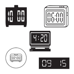 Digital clock, digital, clock, watch, time, alarm, technology, timer vector design icon symbol set 