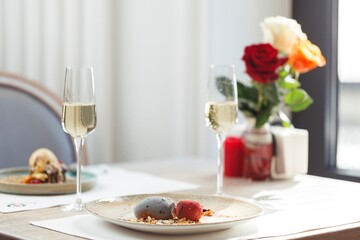 Delight in a fine dining experience at a sushi restaurant where expertly crafted dishes and fresh ingredients create a romantic atmosphere, perfect for special celebrations like Valentine's Day