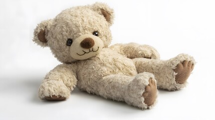 Obraz premium A soft, plush teddy bear, isolated on a white background