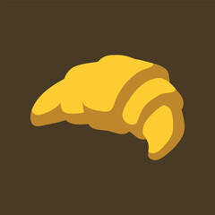 Croissant Vector Illustration - Simple Pastry Icon & Emoji Design