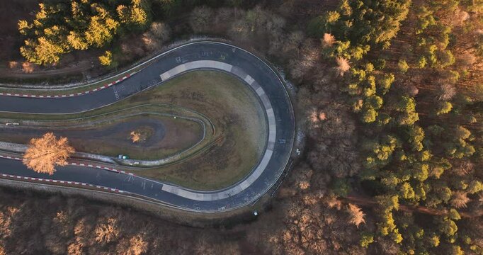 Aerial views on northschelife, nurburgring race track.