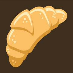 Croissant Vector Illustration - Simple Pastry Icon & Emoji Design