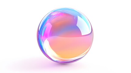 A clean, shiny beach ball, clean white background, transparent isolate