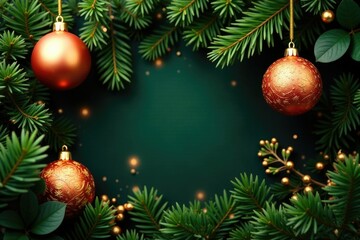 Ornate golden ornaments nestled among lush greenery, golden ornaments, branches, luxury