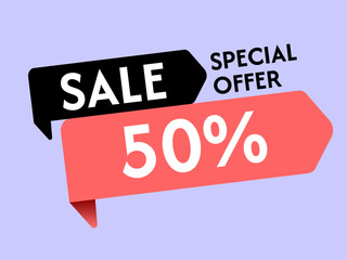 Special offer 50% sale with beautiful background
ribbon discount, promotion, sale, black friday