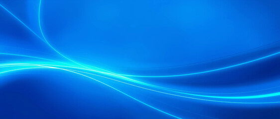 Fototapeta premium Vibrant Blue Background with Elegant Light Waves and Smooth Gradient